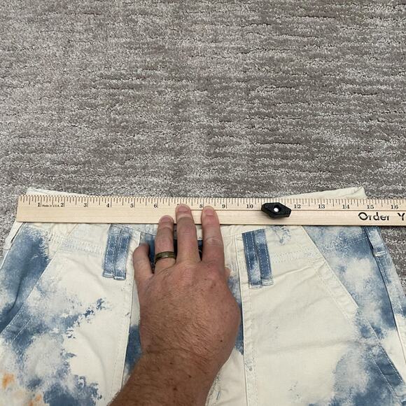 Pilcro Pants Womens 28 Cream Blue Rust Tie Dye The Wanderer Button Fly Utility - Picture 13 of 16